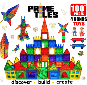 Blocs magnétiques pour les jouets d'apprentissage des STEM de 3 <span class=keywords><strong>ans</strong></span> et plus Tuiles de construction résistantes Jeux pour enfants Garçons et filles - Product Image 6