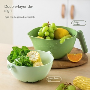 Cesta de drenaje de lavabo de doble capa de diseño propio, cesta de lavado de platos de frutas rojas, cesta de drenaje de fugas de cocina - Product Image 4