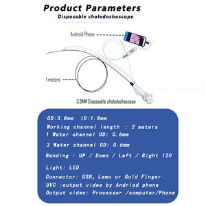 Inspección de endoscopio médico para cámara de coledocoscopio desechable VET USB 3,8mm - Product Image 2