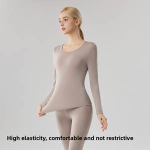 Set di biancheria intima termica da <span class=keywords><strong>donna</strong></span> aderente modellante del corpo sottile strato di Base tinta unita caldo Anti-batterico mutandoni - Product Image 4