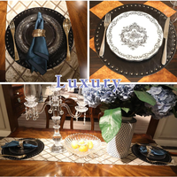Napperons ronds en cuir PU de Style nordique napperons de Table à manger tapis de Table à rivets en métal pour la cuisine