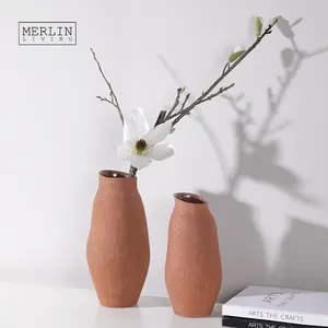 Merlin oturma ülke seramik vazo dekorasyon eğimli şişe ağız kaba duygu seramik çiçek vazo renkli porselen vazo