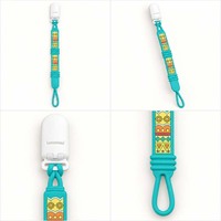 Attache-sucette personnalisée en silicone moulé, motif spirale imprimé, chaîne de dentition côtelée, non toxique, cadeau pour bébé