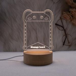 Modern Acrylic LED <b>Message</b> <b>Board</b> Light DIY Memo Writing Lamp Wooden Stand Desktop Gift For Home Decor - Product Image 5