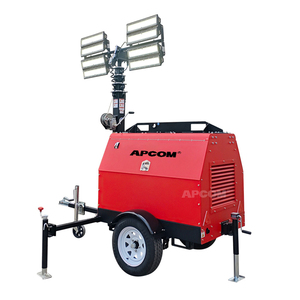 Projecteur LED solaire mobile de 5,5 m pour extérieur, 400 W, avec générateur diesel Yamar de 6 kW pour les travaux de construction et de protection incendie - Product Image 1