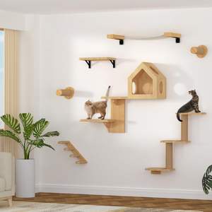 Étagères murales pour chats 3 en 1 Transformable Cats Scratching Post Wall Mounted DIY Kitten Walls <span class=keywords><strong>Jungle</strong></span> and Perch Platform Supplies - Product Image 6