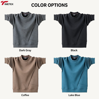 Sweat-shirt technique en molleton respirant à col rond pour homme TIMETEX, en coton, coupe oversize, grandes tailles, vente en gros OEM