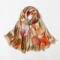Vente en gros Foulard Hijab Tie-Dye Long imprimé, doux au toucher, pour femmes, tendance Automne Hiver
