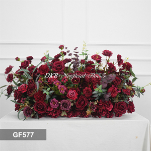 DKB High Quality Wedding Decoration & Supplies Handmade Red Wedding Aisle Runner Floor Display Real Touch <b>Artificial</b> Flowers - Product Image 3