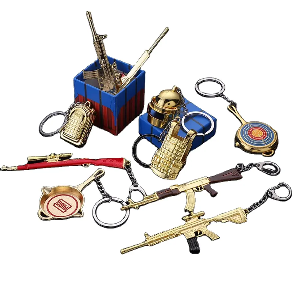Contoh gratis populer pengiriman cepat kustom penjualan terbaik gantungan kunci liontin pubg gantungan kunci untuk pria