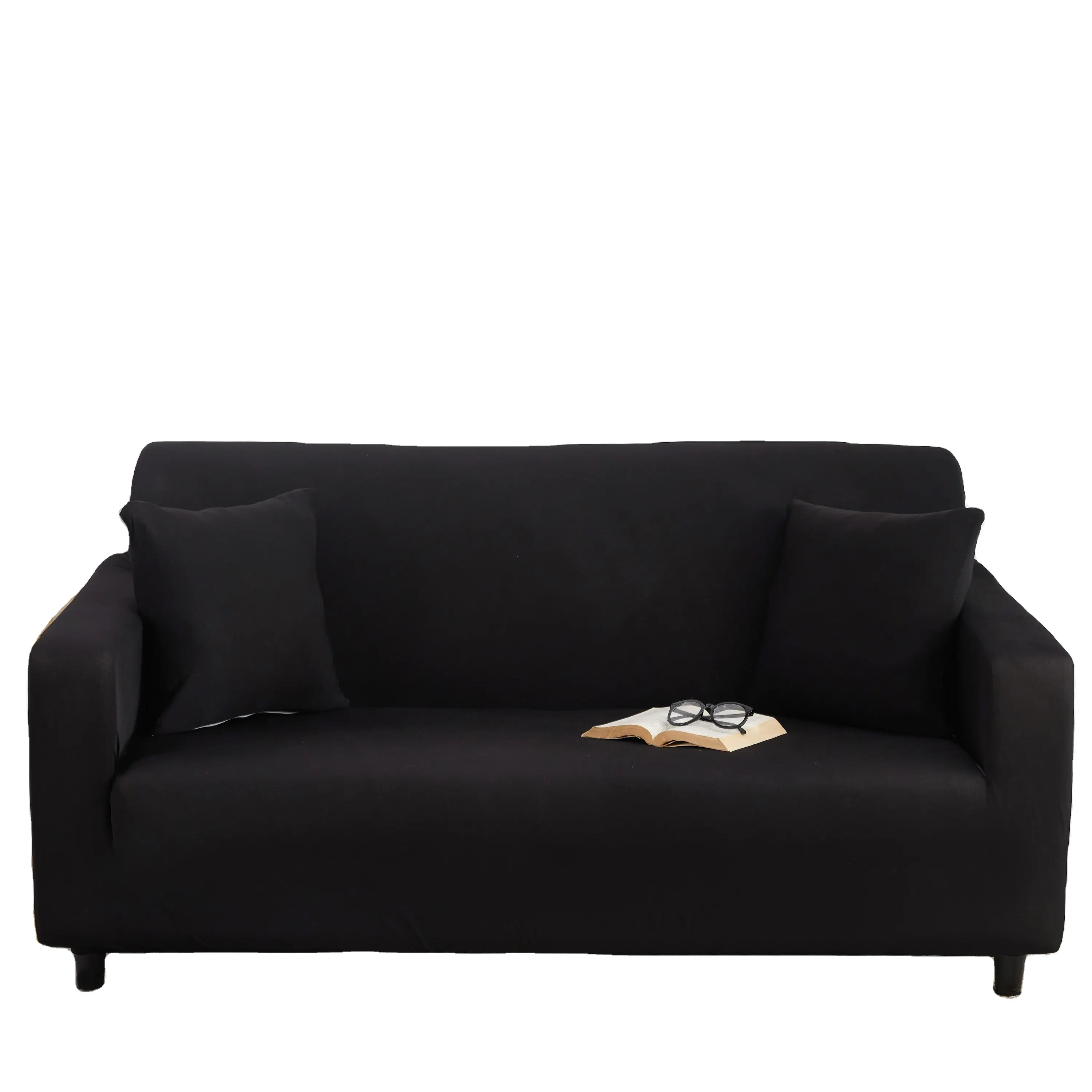 High Elastic Colorful Furniture Protector Slipcovers L Shape 3 Seats Sofa Cover
