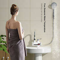 Chauffe-Eau Instantané Type Geyser Électrique, Chauffe-Eau de Douche Électrique Instantané, Pommeau de Douche Électrique