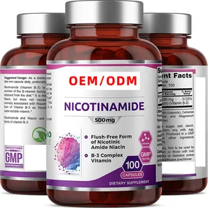 Natürliche spül freie Vitamin formel 100 Stück B3 500mg Nicotinamid-Kapseln unterstützen die Gesundheit der Hautzellen