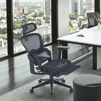 Chaise de bureau ergonomique Chaise de bureau moderne en maille avec appui-tête 4D réglable Siège rotatif et fonction inclinable