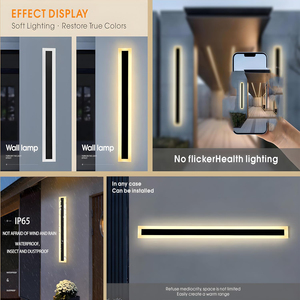 Outdoor Indoor IP65 110V-220V Linear Strip Light 3000-6000K Adjustable Color Temperature Long LED <b>Wall</b> <b>Sconce</b> Lamp Iron Acrylic - Product Image 4