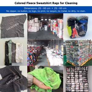 Trapos Mixtos de 10kg, 25kg, 5kg, 100% Algodón, Trapos de Felpa Cortados, Limpiadores de Sudaderas Reciclados en Máquinas de Limpieza Industrial - Product Image 5