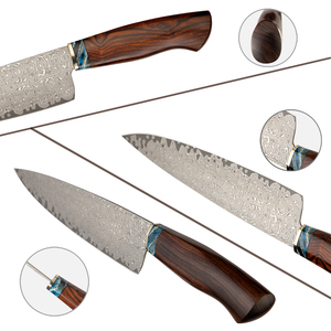 Chất lượng cao 67 lớp Damascus thép đầu bếp dao 8inch Nhật Bản đầu bếp dao Damascus đầu bếp dao USA sa mạc ironwood xử lý - Product Image 2