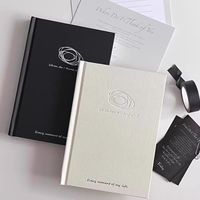 Journal d'objectif mensuel personnalisé A5 carnet d'écriture couverture en tissu de lin à couverture rigide fil à coudre pour journal personnalisé de fixation d'objectifs
