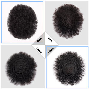 Originea Ingrosso Parrucche Afro da Uomo con Base in PU, Toupet Afro per Uomini Neri, Sostituzione <span class=keywords><strong>Capelli</strong></span> Umani Indiani, <span class=keywords><strong>Extension</strong></span> Afro Ricci per Uomo - Product Image 6