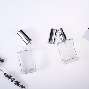 Hot Sale 15ml Glass Perfume Bottle Rectangle Gold <b>Silver</b> Black Aluminum Nozzle Empty <b>Spray</b> Bottles - Product Image 2