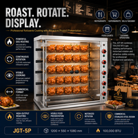 Four à rôtir au gaz commercial en acier inoxydable pour poulet, 7 broches, machine à griller, 100 000 BTU, garantie 1 an