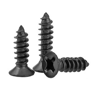 Black Plated Phillips Head Flat Head Self Tapping Screws Metric Wood Fasteners Grade A Carbon Steel Countersunk Head - Product Image 2