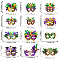 Máscara Decorativa de Carnaval Brasileño al por Mayor, 6 Piezas/Juego, Máscaras Faciales de Múltiples Estilos para Fiestas, Actuaciones y Accesorios para Fotos