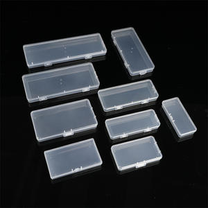 Boîte de rangement en plastique transparente rectangulaire vide transfrontalière pour papeterie, matériel de pêche, composants électroniques, cartes - Product Image 1