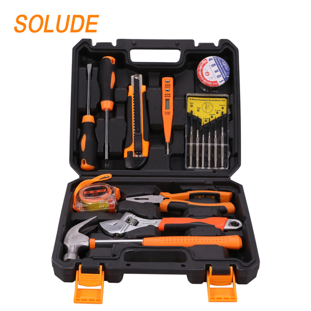 SOLUDE 15 in 1 Professional Computer Repair Tools Kit Flat Screwdriver Wire Cutter Computer Maintenance Network Repair Tool Box