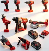 Ensemble d'outils électriques sans fil de qualité industrielle Milwaukee, comprenant une clé à chocs, adapté aux travaux de construction