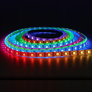 Bande LED SMD 5050 RGB à pixels étroits de 6 mm pour PCB, WS2811 SMD, effet de couleur changeante, effet d'eau courante, 12 V, 60 LED/m, IP20, découpable - Product Image 1