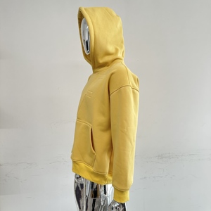 High Quality Custom 3D Embossed Breathable Eco-Friendly Spring Men's Oversized Lined Knitted <b>Fabric</b> Polyester/Cotton Hoodie - Product Image 2