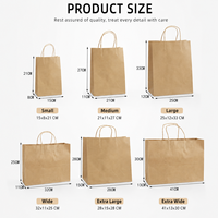 Sacs cadeaux en papier kraft personnalisés avec logo et poignées torsadées, vente en gros, pour anniversaires de filles, friandises pour enfants, emballage de bonbons