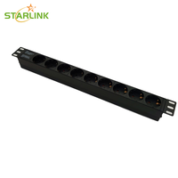 Unité de distribution d'alimentation industrielle Starlink 19'' avec 9 prises allemandes, 16A, rallonge en cuivre sans interrupteur