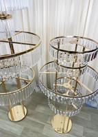 5 Tiers Haute Tendance Métal Pièce Maîtresse Stand Or Fleurs Stand Table De Mariage Pièce Maîtresse