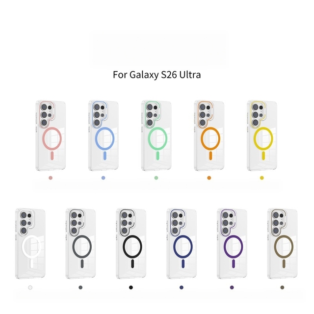 Full PC Clear Magnetic Phone Case for Samsung S26 Ultra S25 Plus Minimalist Strong Magnet Protective Cover