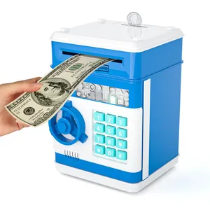 Hot sale Amazon Electronic Piggy Bank Safe Money Box Children Digital Coins Cash Saving Safe Deposit Atm piggy bank