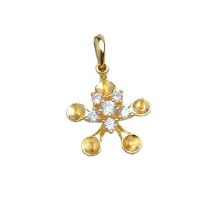 Plata S925, 5 Cuentas de 6.5-7mm, Base para Pendientes, Accesorios de Joyería DIY, Soporte Vacío para Perlas de 8mm, Modelo 4282 - Product Image 5