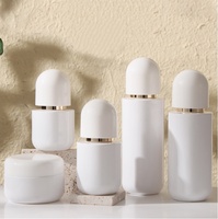 Nuevo Set de Envases de Vidrio para Cosméticos, Botella de Loción Vacía con Cuerpo Cilíndrico y Dosificador, 120 ml, para Emulsiones, Esencias y Cremas