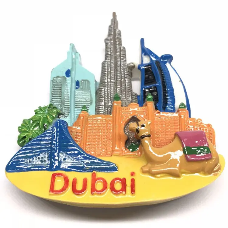 Персонализированный магнит на холодильник, персонализированный 3d магнит на холодильник из полирезины Дубай для туристического сувенира Дубай