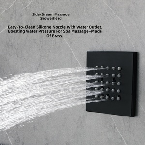 <span class=keywords><strong>Kit</strong></span> de douche encastré haut de gamme en laiton brossé avec robinet thermostatique, écran numérique et lumière LED pour la rénovation de salle de bain d'appartement - Product Image 5