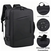 Sac à dos décontracté pour ordinateur portable, résistant à l'eau, en tissu filmé, léger, extensible, multifonctionnel, montable sur chariot