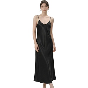 Robe de nuit en <span class=keywords><strong>soie</strong></span> de mûrier 100% 22 mm pour femmes, col en V, nouvelle mode 2026, chemise de nuit en <span class=keywords><strong>soie</strong></span> de luxe, robe de nuit pour femmes - Product Image 2