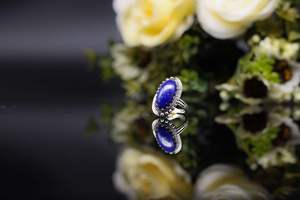 Bague en Pierre Naturelle Lapis Lazuli Faite à la Main en Argent Sterling 925, Bijou de Créateur Sans Nickel avec Sertissage Clos, Idéale pour les Fêtes - Grande Vente - Product Image 4