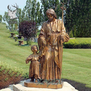 Décoration extérieure, Sculpture en Bronze religieux, Statue en Bronze grandeur nature, Statue en métal de Saint-prince avec bébé jésus - Product Image 2