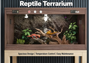 Boîte d'élevage pour reptiles avec porte coulissante, isolation thermique, terrarium, cage de présentation multi-tailles - Product Image 2