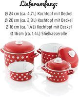 Ensemble de casseroles émaillées en métal épaissi 16/18/20CM, marmite à soupe domestique avec motif ondulé pour la cuisine à domicile