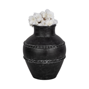 Vaso Scultoreo Rotondo in Terracotta, Vaso per Fiori con Texture Decorativa per Soggiorno e Camera da Letto - Product Image 2