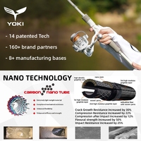Canne à pêche spinning YOKI/OEM OB3S76ML-FG 40T Nano Carbon Medium Light FAST Action 2,29m 144g Poignée EVA+Cuir de liège pour eau salée et eau douce