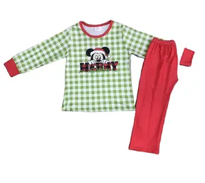 Organic cotton kids pyjamas customize christmas pjs kids clothes sets eco friendly children's pajamas wholesale kids sleepwear